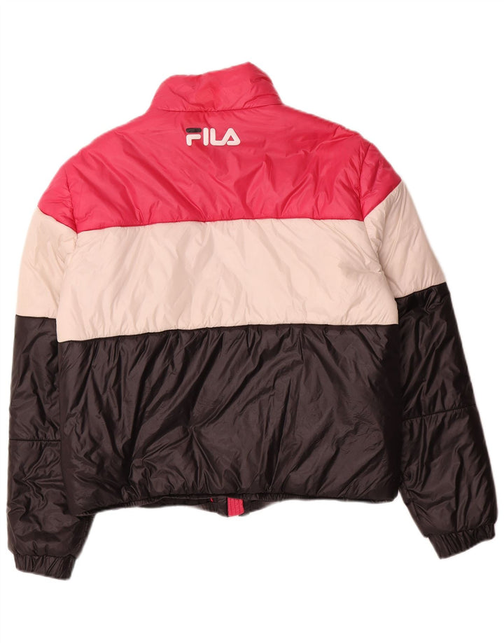 Giacca imbottita da donna Fila UK 16 grande poliestere colorblock multicolore