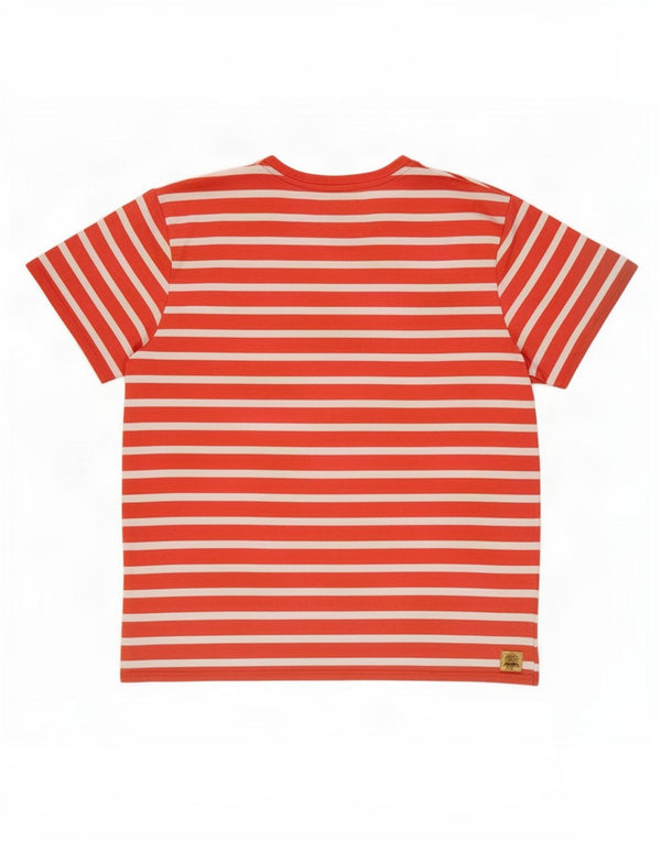 T-shirt Timberland da uomo vestibilità regolare Top XL cotone a righe rosse
