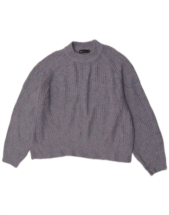 Maglione maglione girocollo da donna Marks & Spencer UK 14 blu navy medio