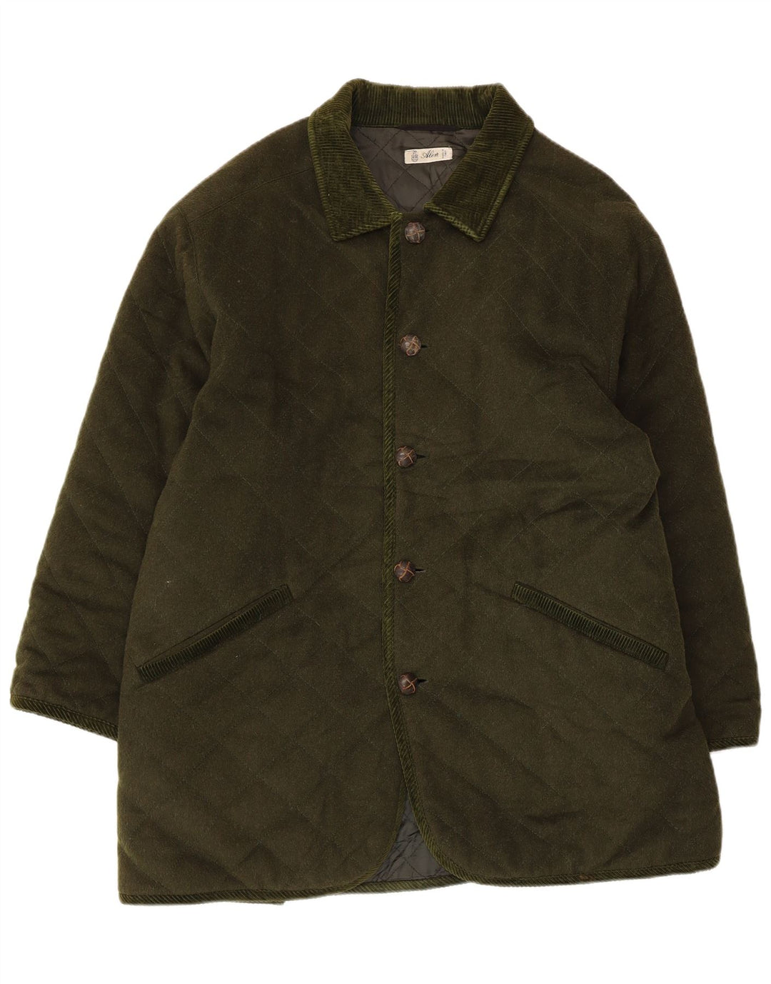 Giacca trapuntata vintage da uomo taglia 40 grande verde