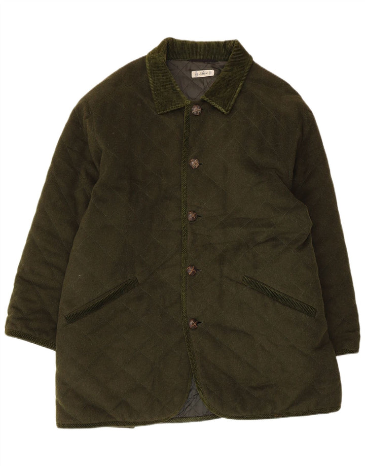 Giacca trapuntata vintage da uomo taglia 40 grande verde