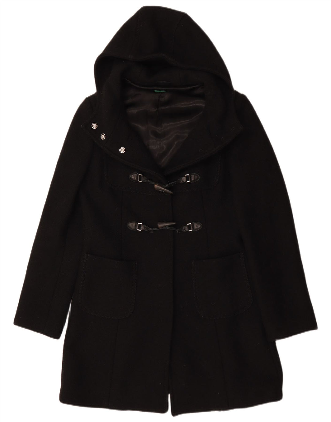 Montgomery con cappuccio da donna Benetton IT 44 medio nero in lana