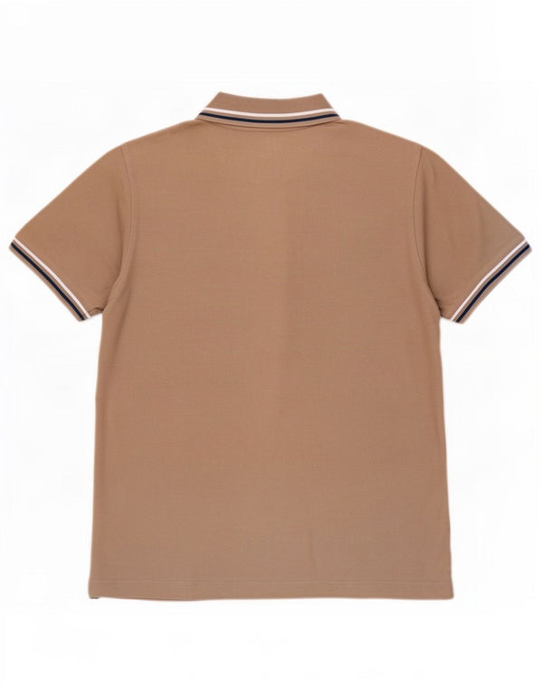 Lotto Mens Life's Polo Shirt Medium Brown Striped Cotton