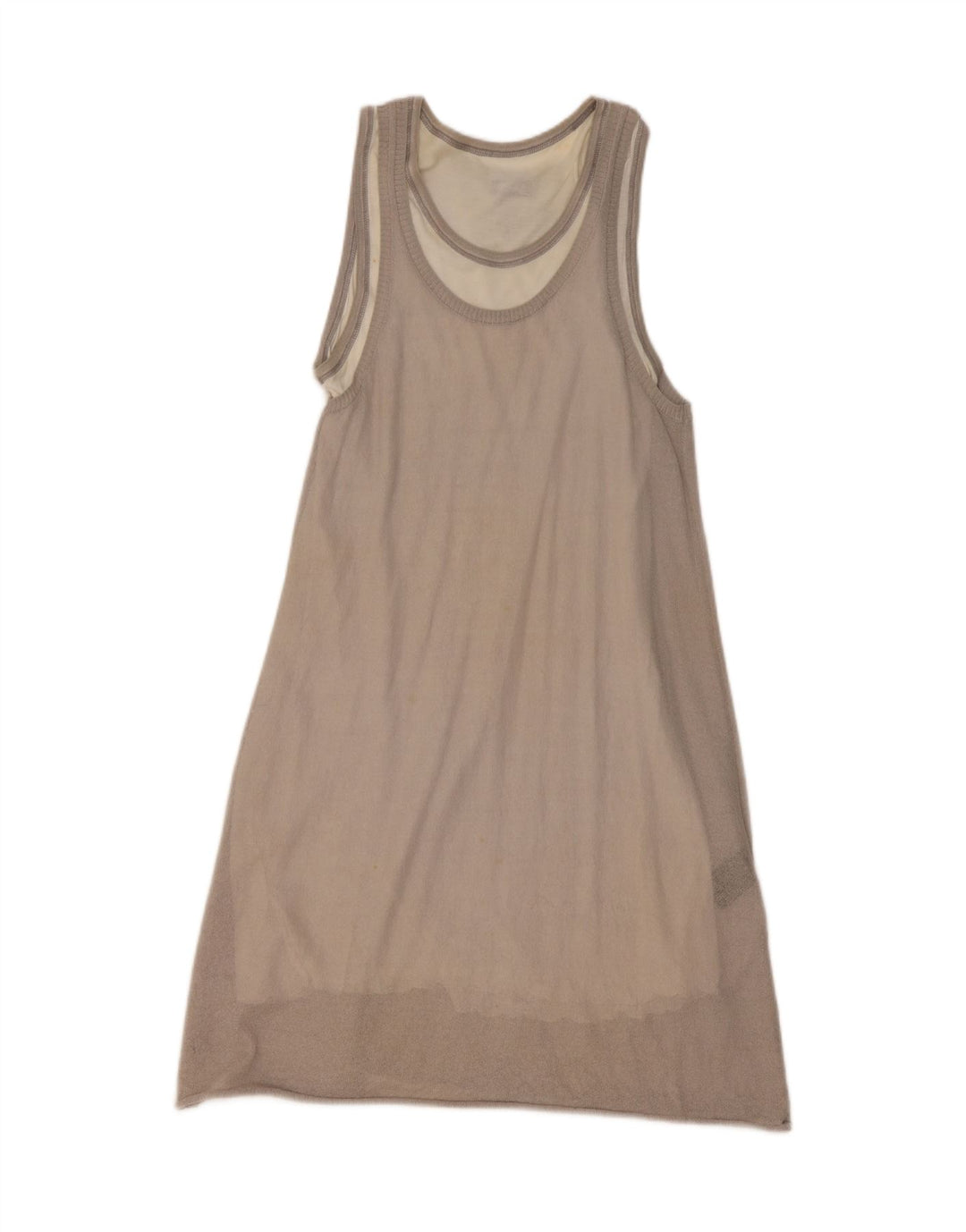 BLAUER Womens Sleeveless T-Shirt Dress UK 12 Medium Grey Viscose
