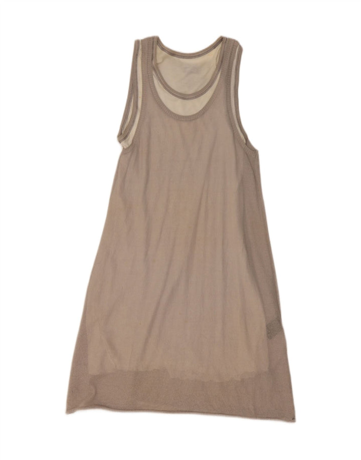 BLAUER Womens Sleeveless T-Shirt Dress UK 12 Medium Grey Viscose