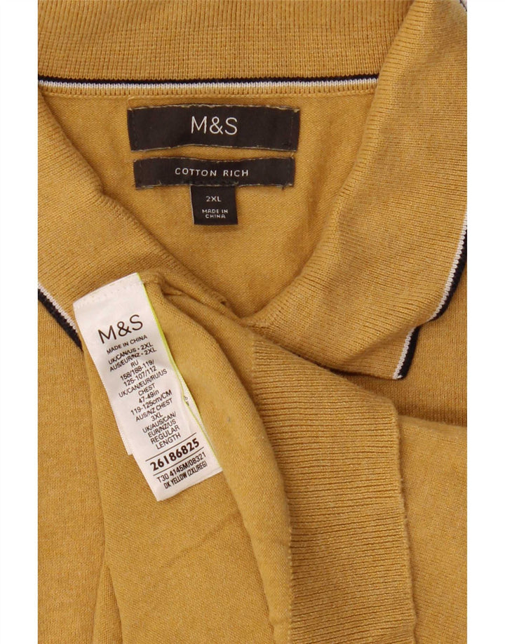 Polo da uomo Marks & Spencer 2XL cotone giallo