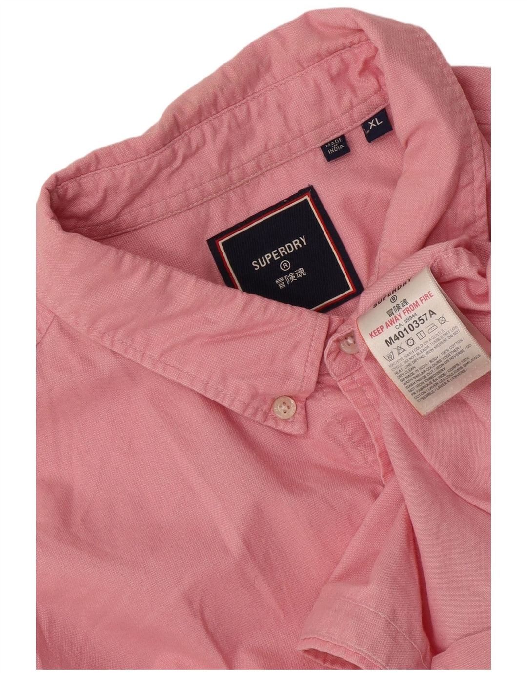Camicia da uomo Superdry XL in cotone rosa