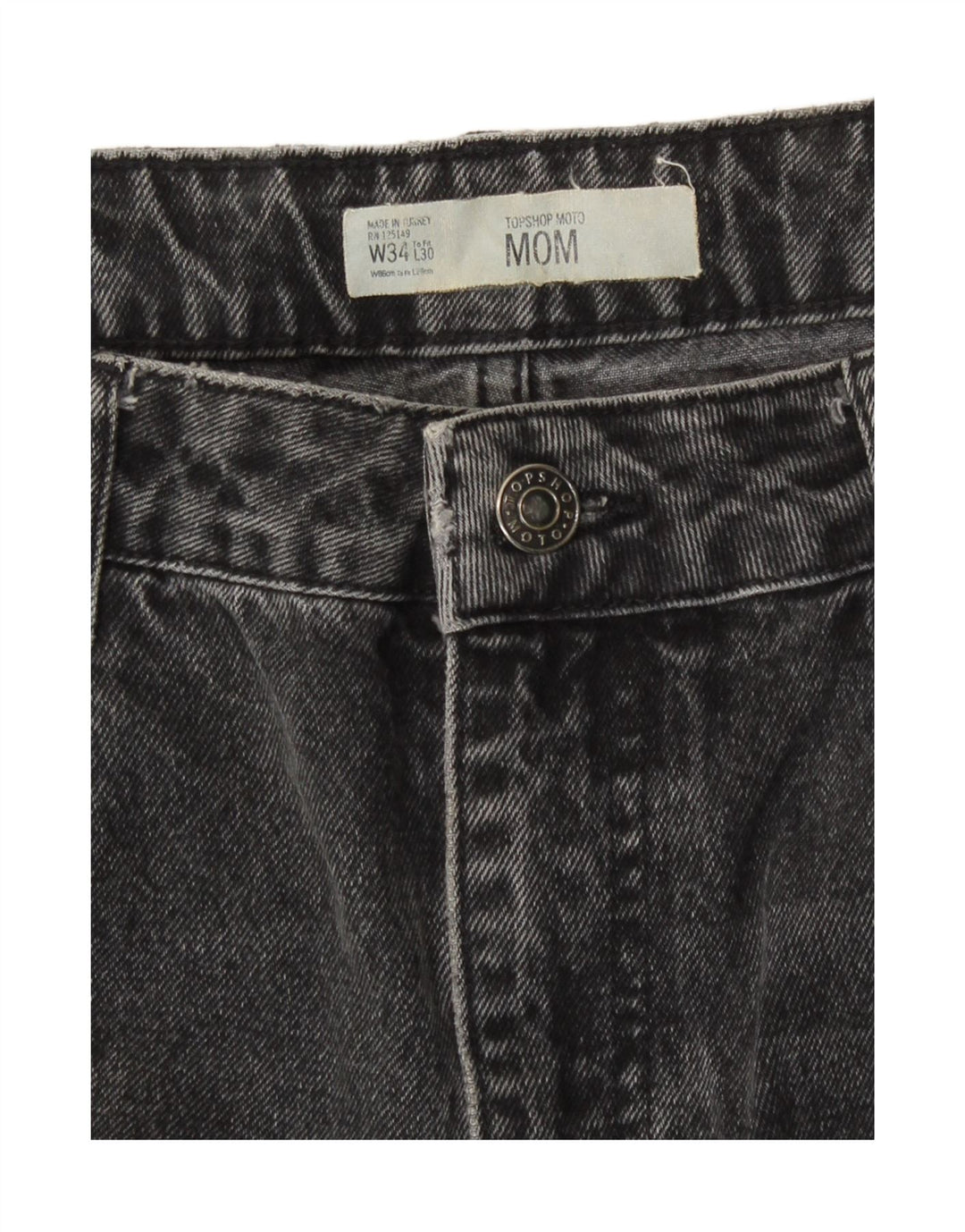 Jeans affusolati mamma da donna Topshop W34 L26 Grigi