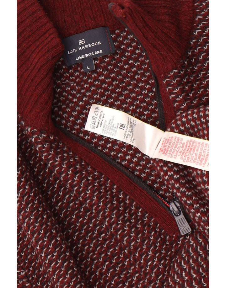 Marks & Spencer maglione da uomo con collo con zip blu Harbour grande bordeaux