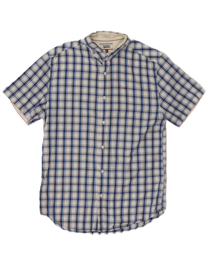 Camicia a maniche corte vestibilità regolare da uomo Tommy Hilfiger Cotone a quadri blu medio