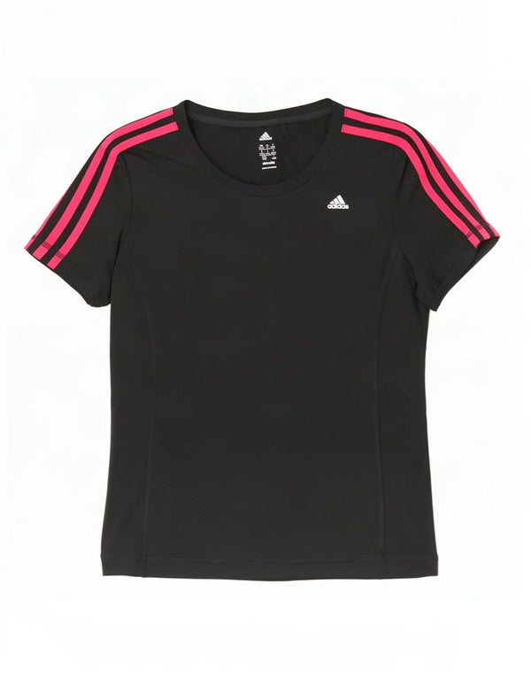 Adidas Womens Climalite T-Shirt Top UK 12/14 Medium Black Polyester