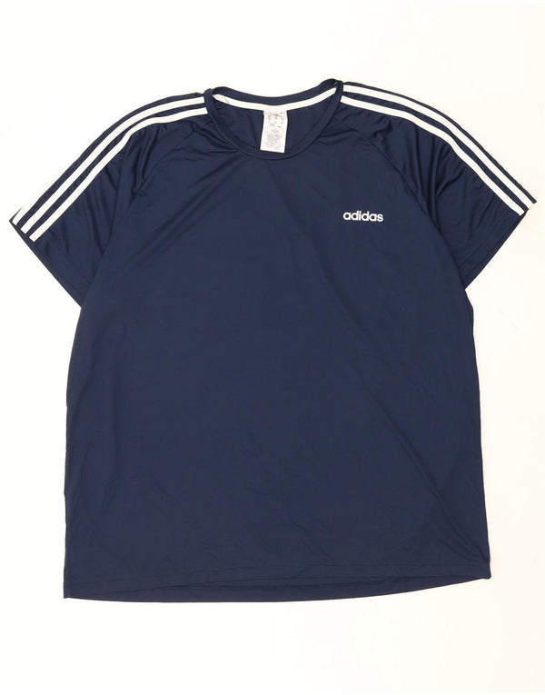 T-shirt Adidas Aeroready da uomo Top 2XL poliestere blu navy