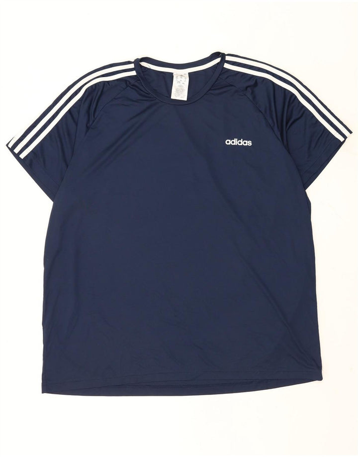 T-shirt Adidas Aeroready da uomo Top 2XL poliestere blu navy
