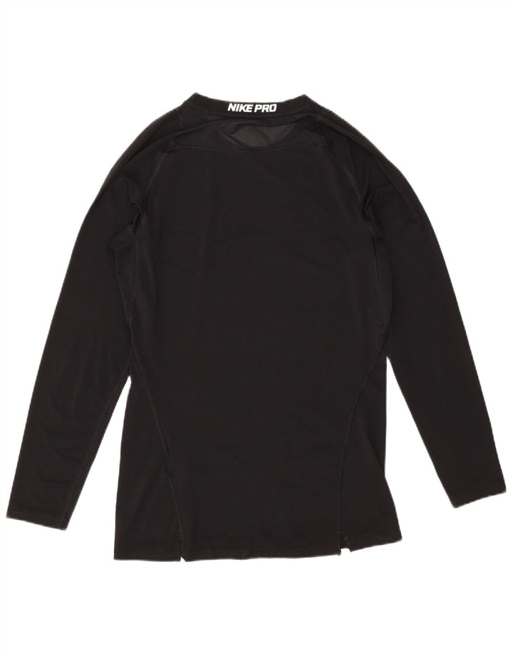 Nike Dri Fit Top da donna a manica lunga UK 14 Large Nero Poliestere