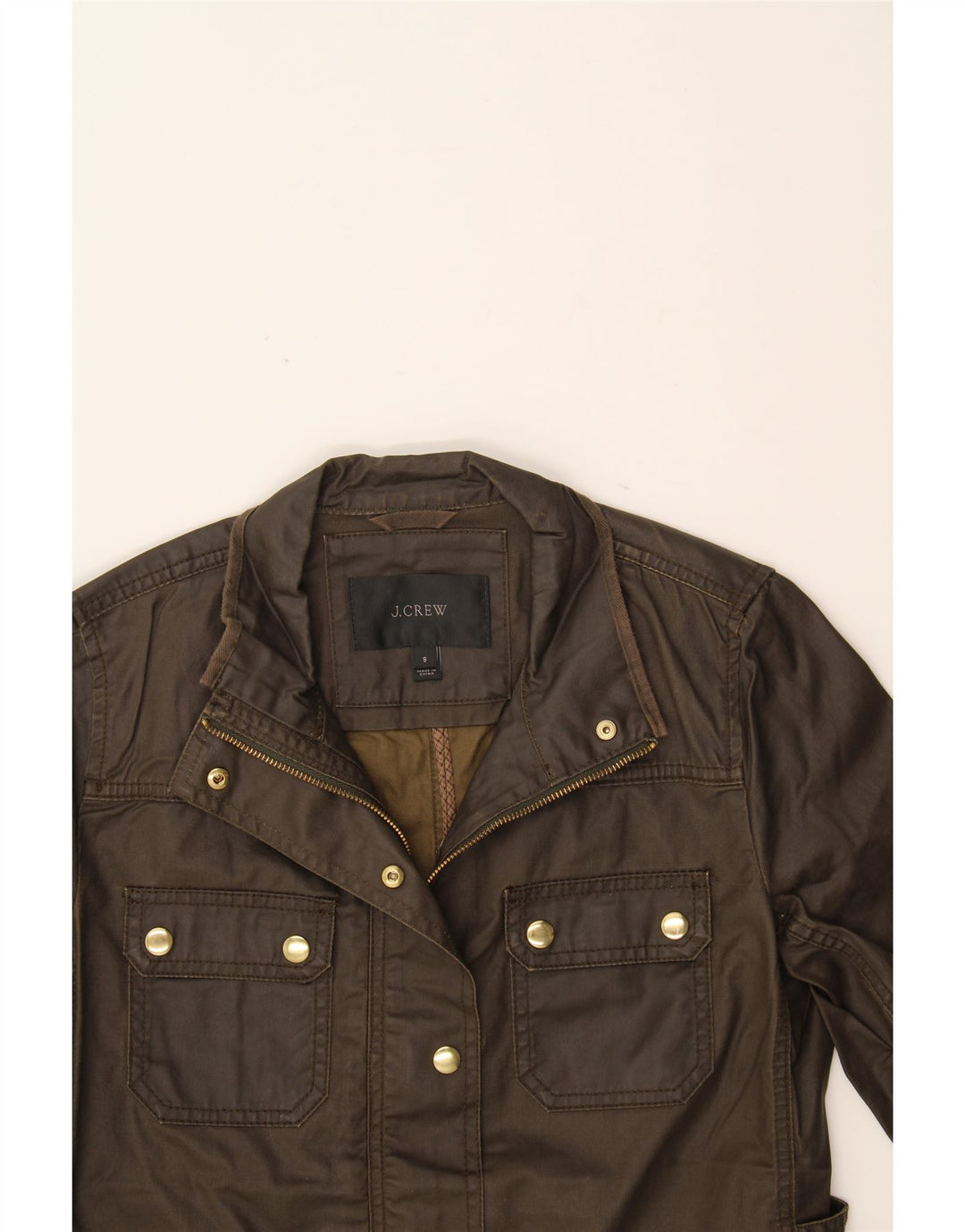 Giacca pratica da donna J. CREW UK 10 piccola in cotone marrone