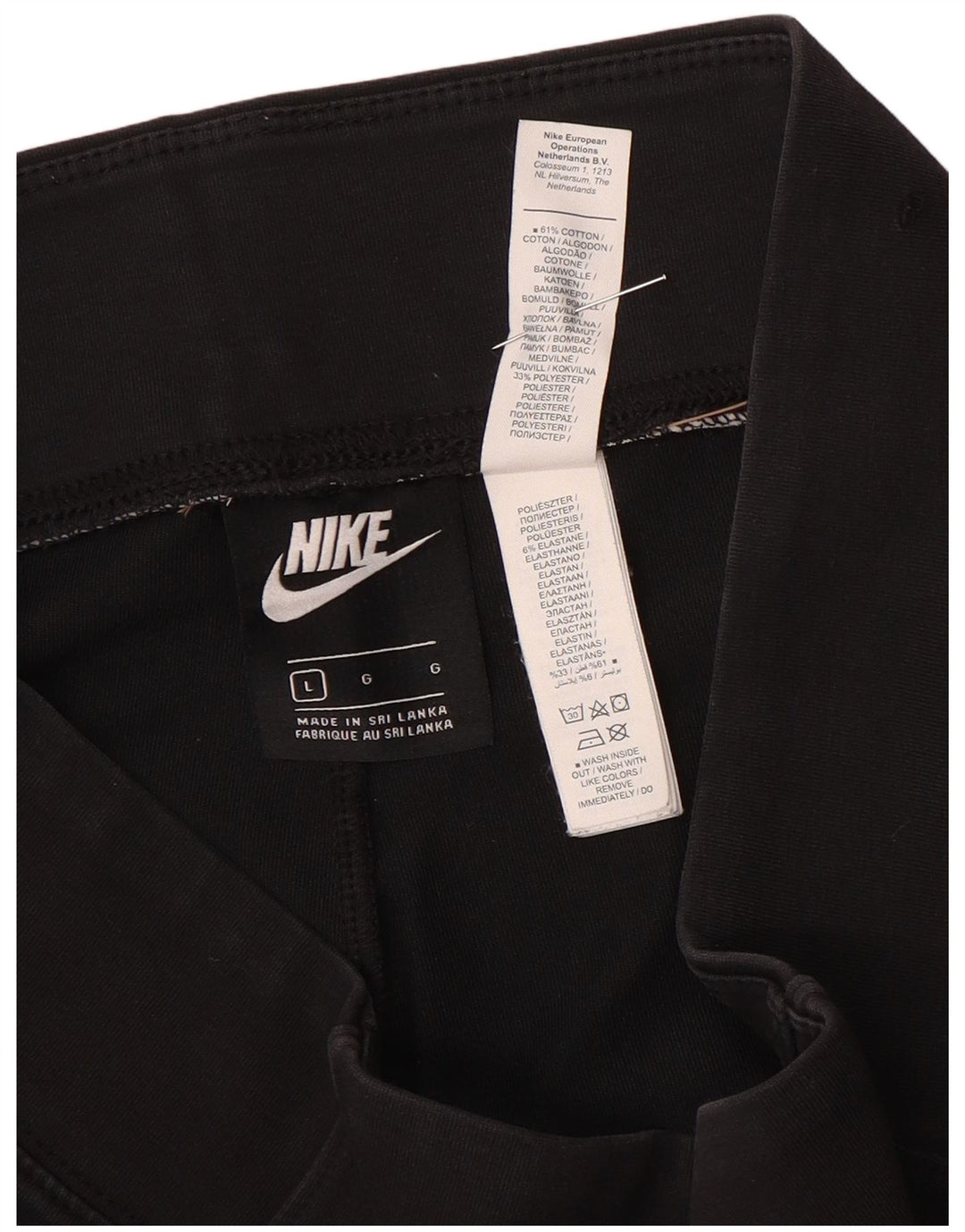 Leggings corti Nike da donna UK 14 grande poliestere nero