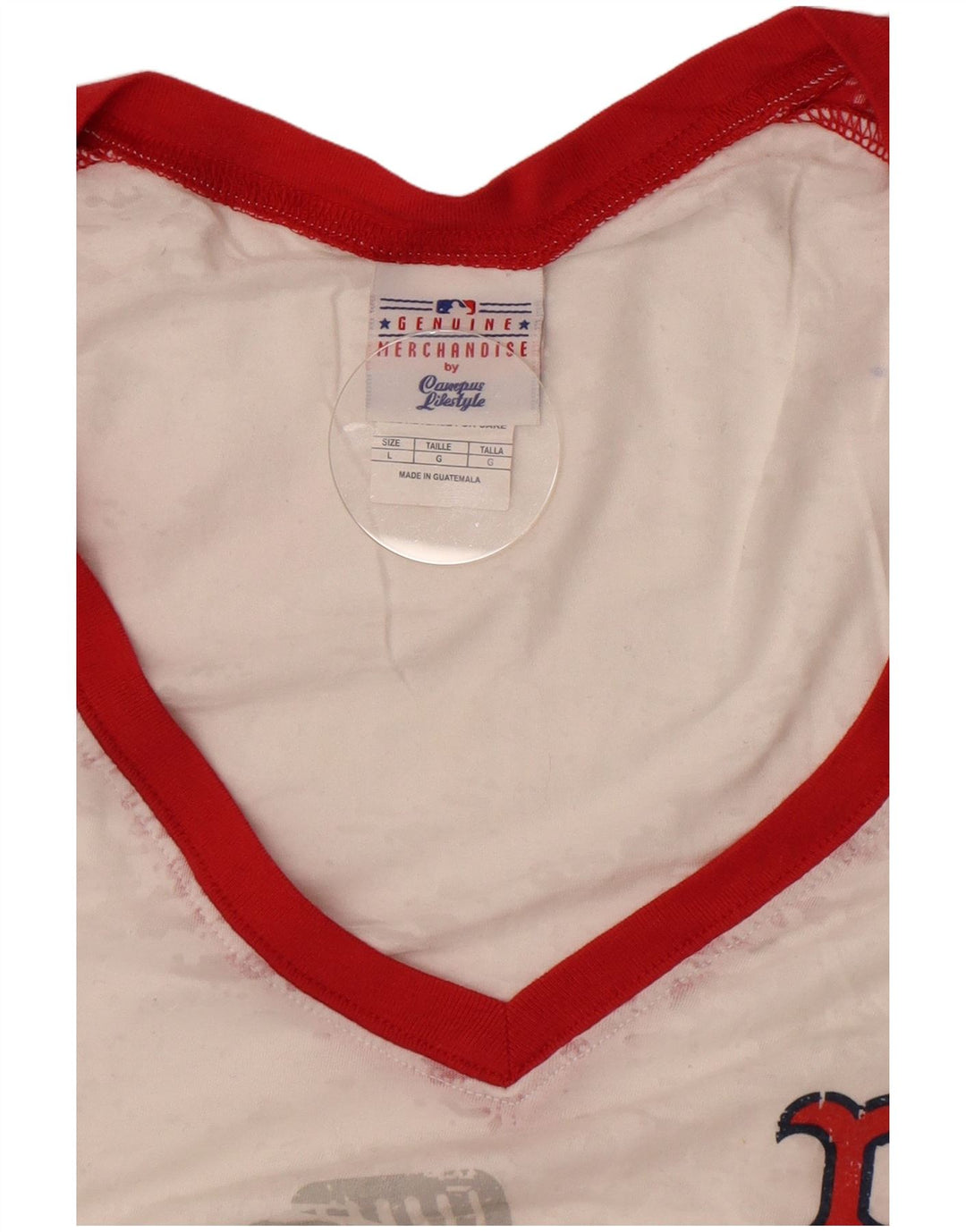 T-shirt grafica da uomo dei Boston Red Sox di merce originale, grande bianca