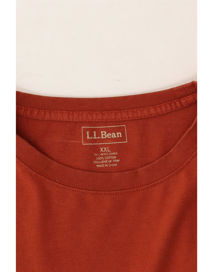 L.L.BEAN Mens Top Long Sleeve 2XL Orange Cotton Vintage L.L.Bean and Second-Hand L.L.Bean from Messina Hembry 