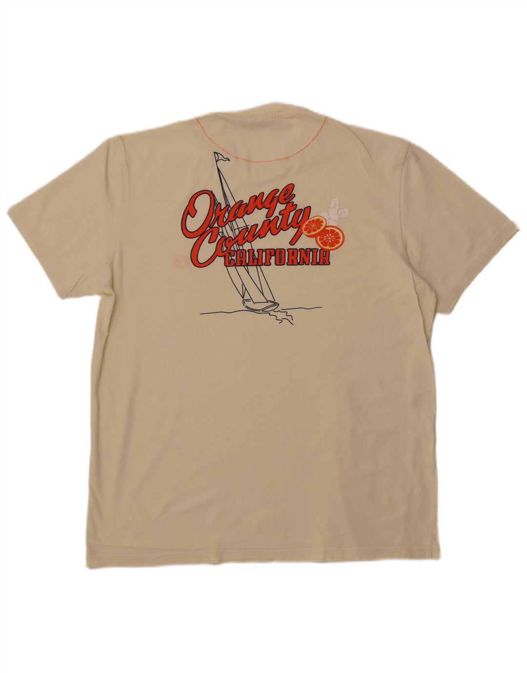 SERGIO TACCHINI T-shirt grafica da uomo Top XL in cotone bianco sporco