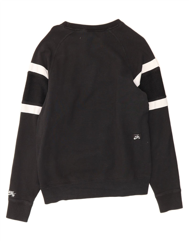NIKE Mens Sweatshirt Jumper Medium Black Striped Cotton Vintage Nike and Second-Hand Nike from Messina Hembry 