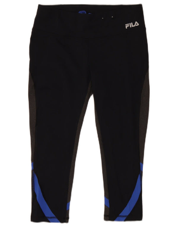 Leggings Capri da donna Fila UK 14 poliestere color block medio nero