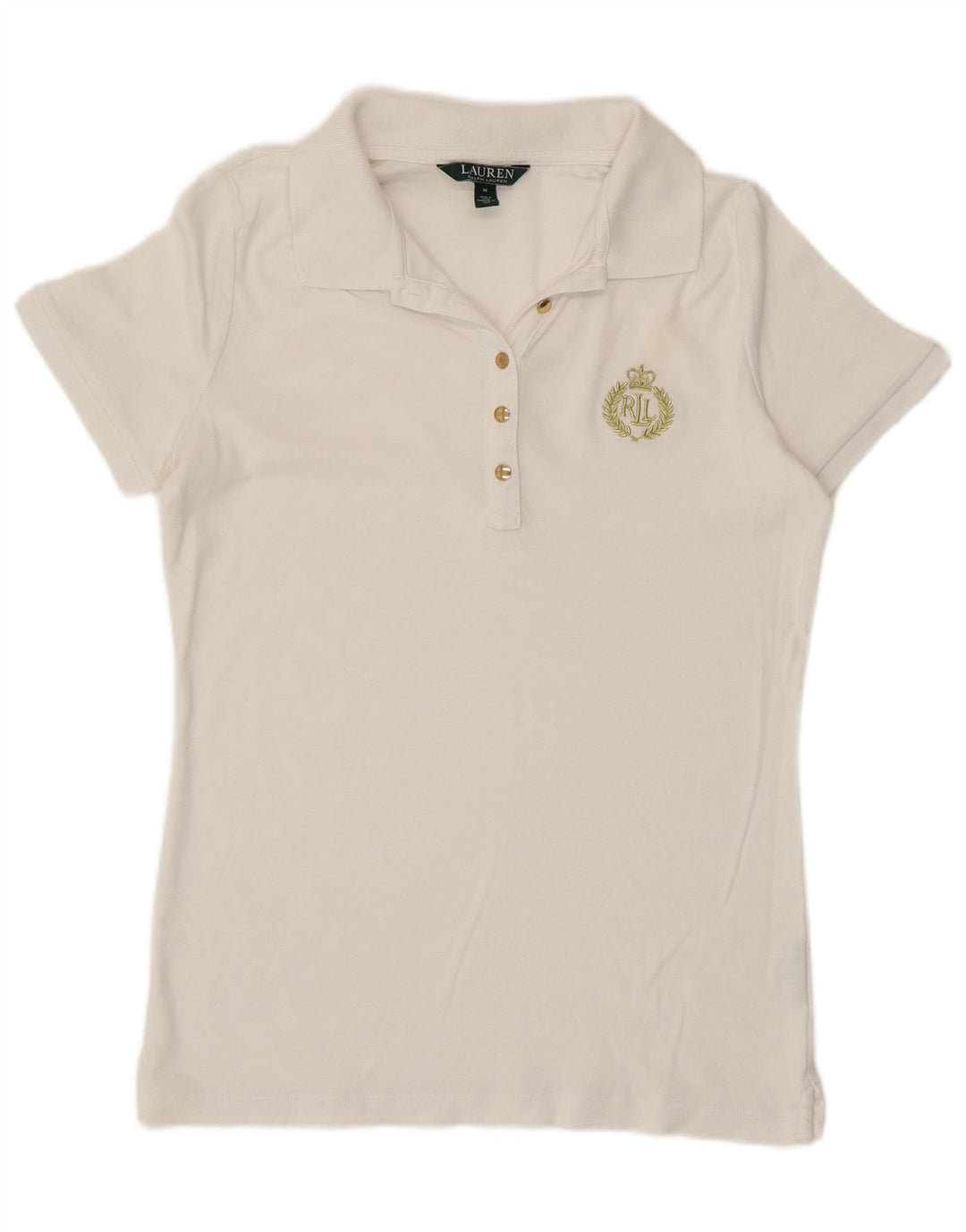 Polo da donna Ralph Lauren UK 12 media bianca