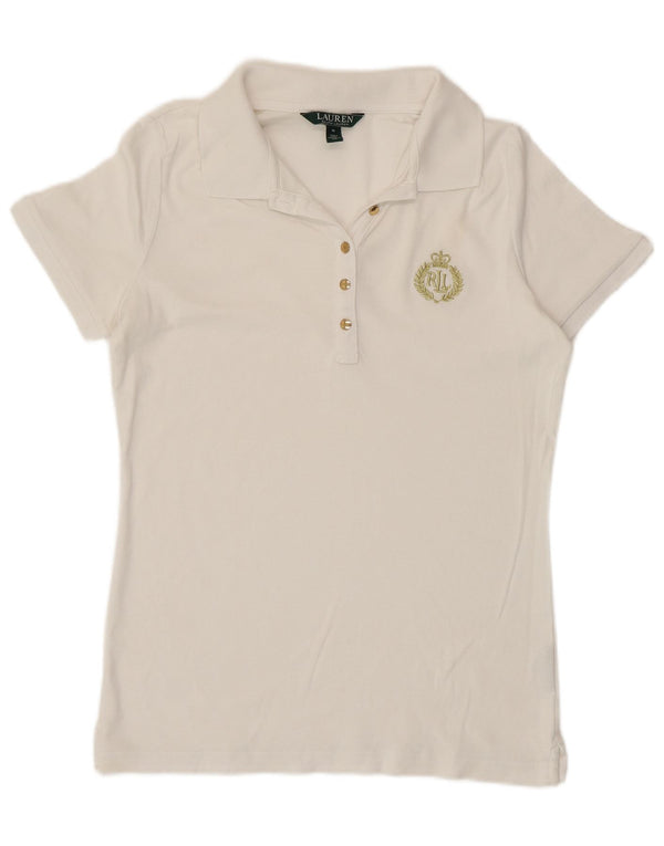 Polo da donna Ralph Lauren UK 12 media bianca