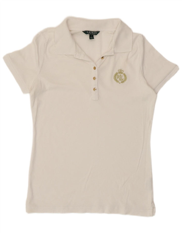 Polo da donna Ralph Lauren UK 12 media bianca