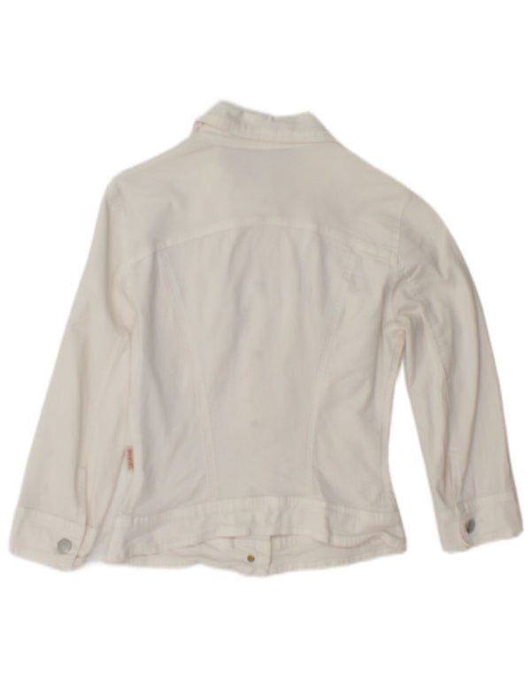 Giacca in denim con maniche a 3/4 corta da donna Liu Jo UK 6 XS cotone bianco