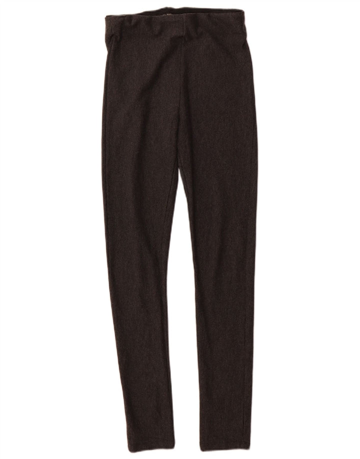 ZARA Womens Leggings UK 14 Medium  Grey Herringbone Viscose