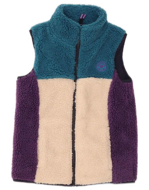 Gilet in pile per ragazze Fat Face 9-10 anni Poliestere color block multicolore
