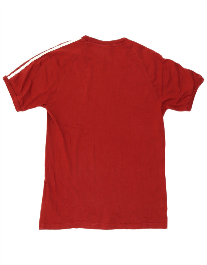 T-shirt da uomo Adidas Top in cotone bordeaux medio
