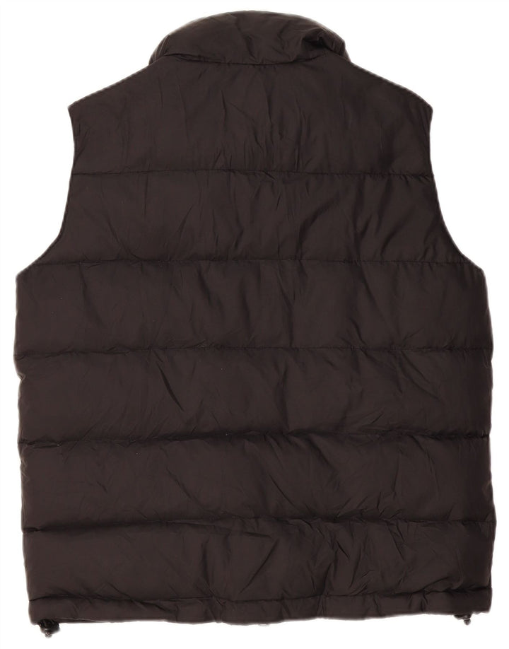 Gilet imbottito vintage da uomo piccolo in nylon nero