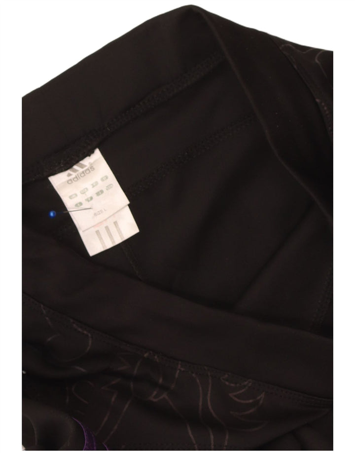 Leggings grafici da donna Adidas UK 14 grande poliestere nero