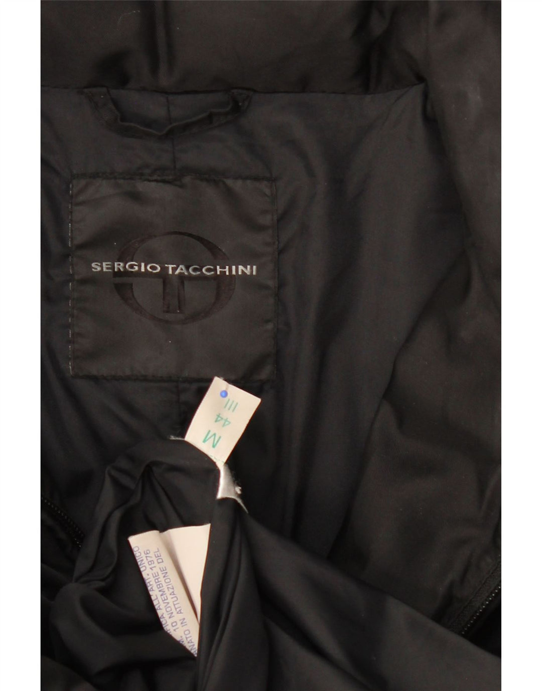 SERGIO TACCHINI Womens Padded Coat UK 14 Medium Black Nylon Vintage Sergio Tacchini and Second-Hand Sergio Tacchini from Messina Hembry 