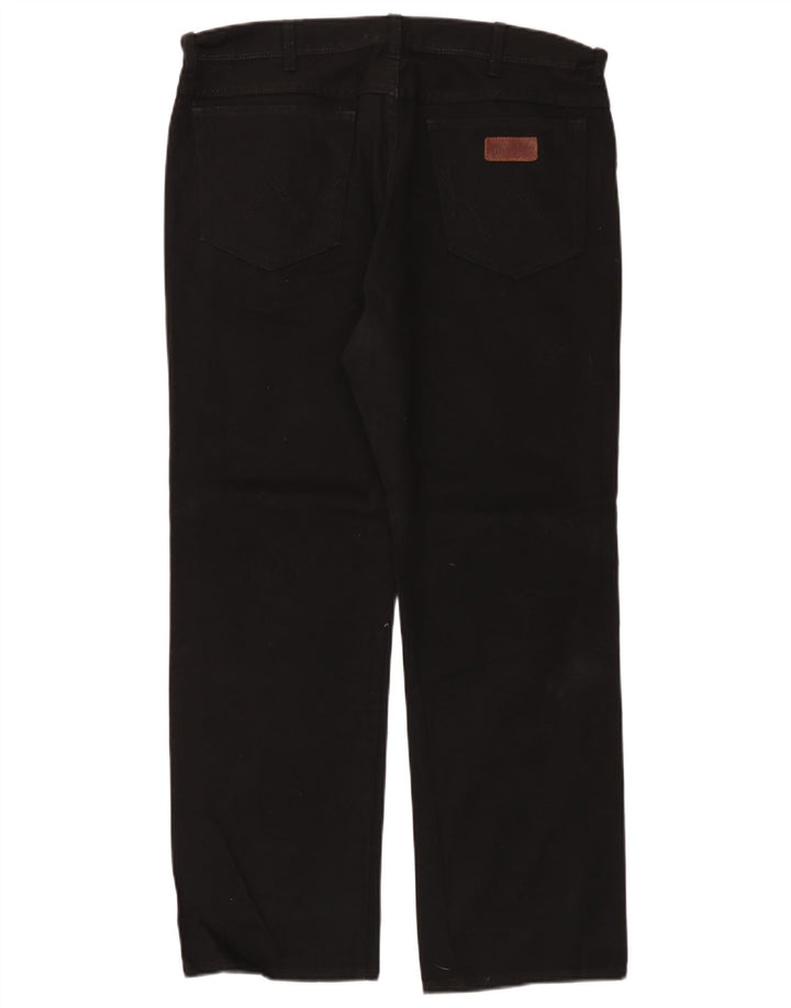 Jeans dritti da uomo Wrangler vestibilità regolare W38 L30 cotone nero