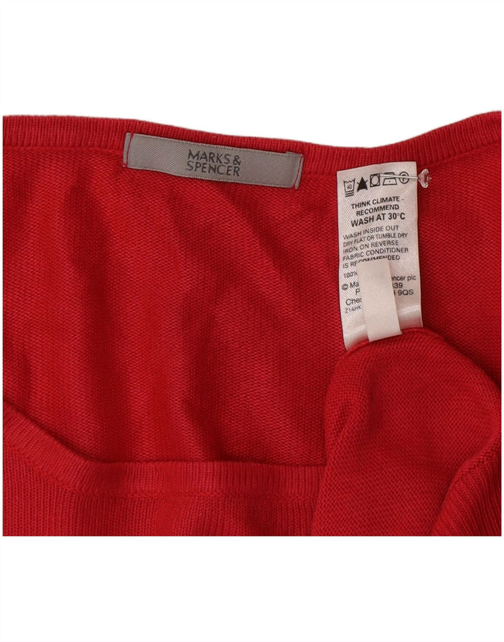 Maglione maglione oversize con scollo a barca da donna Marks & Spencer UK 14 grande rosa