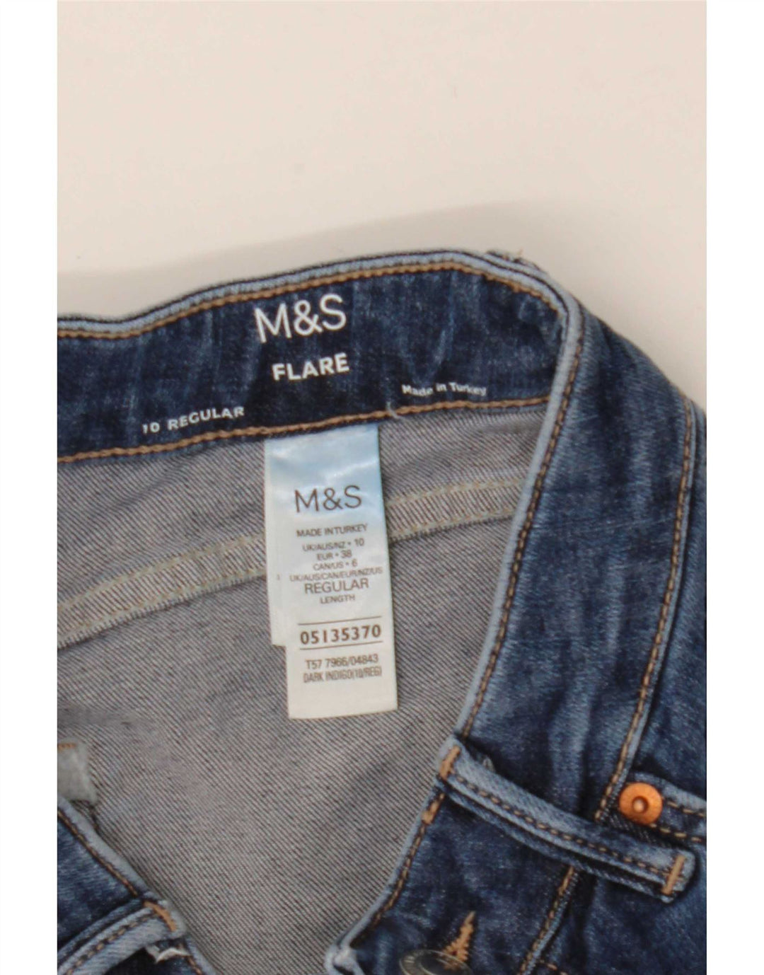 Jeans svasati vestibilità regolare da donna Marks & Spencer UK 10 piccoli W26 L28 blu