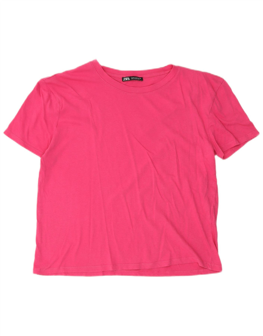 T-shirt Zara da donna Top UK 14 cotone rosa medio