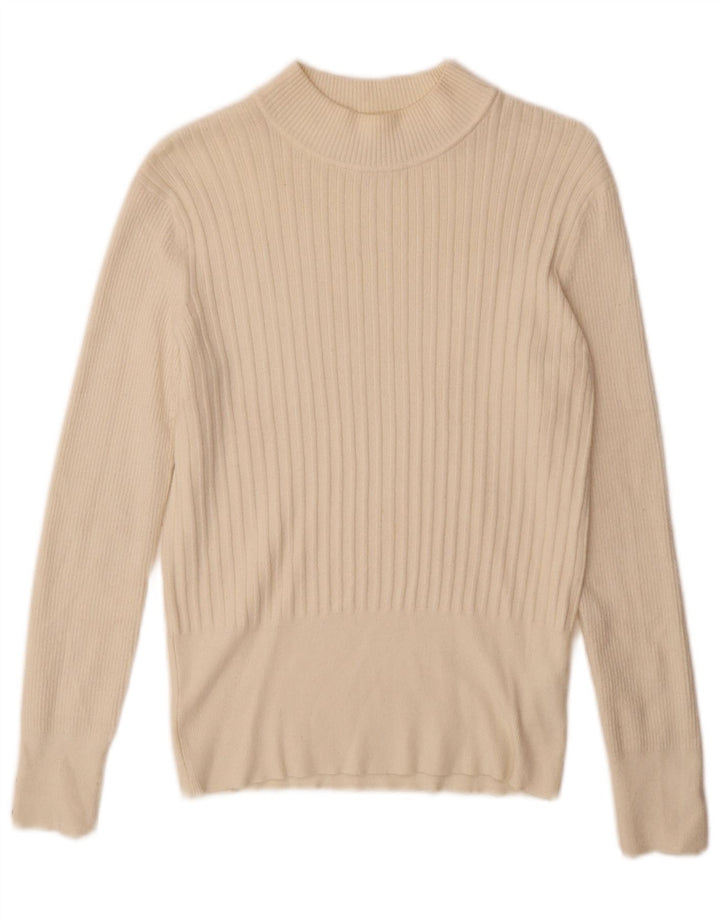 Maglione maglione a collo alto da donna Marks & Spencer UK 12 medio bianco sporco