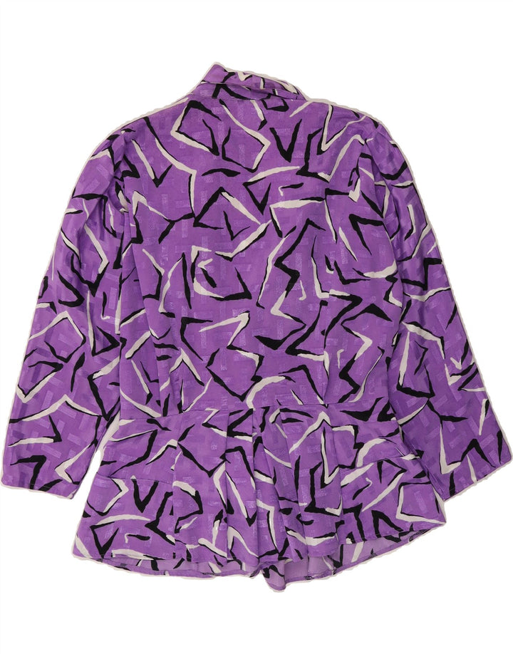 YESSICA Womens Abstract Pattern Shirt Blouse EU 38 Medium Purple Polyester Vintage Yessica and Second-Hand Yessica from Messina Hembry 