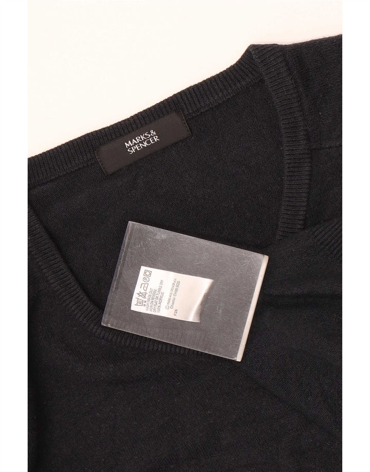Maglione maglione con scollo a V da uomo Marks & Spencer XL blu navy acrilico