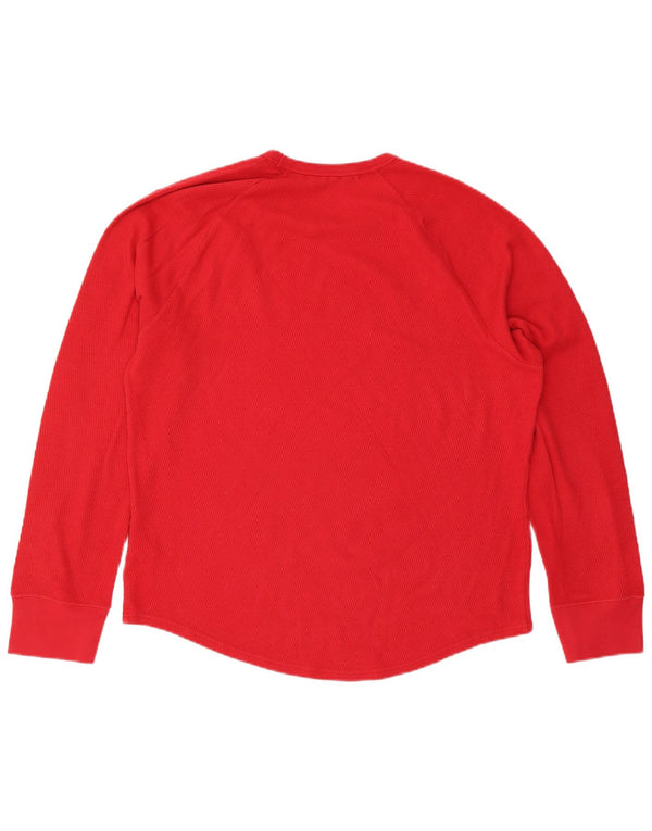 Top Hollister da uomo con grafica a maniche lunghe XL in cotone color block rosso
