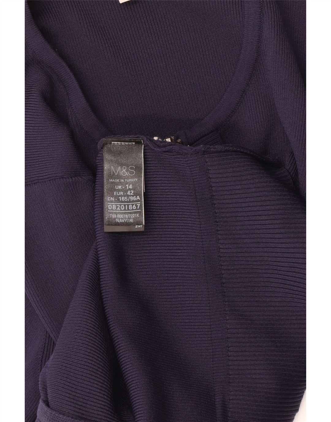 Maglione cardigan da donna Marks & Spencer UK 14 Poliammide medio blu navy