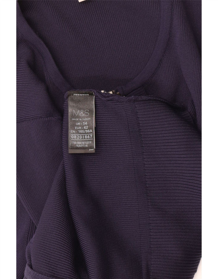 Maglione cardigan da donna Marks & Spencer UK 14 Poliammide medio blu navy