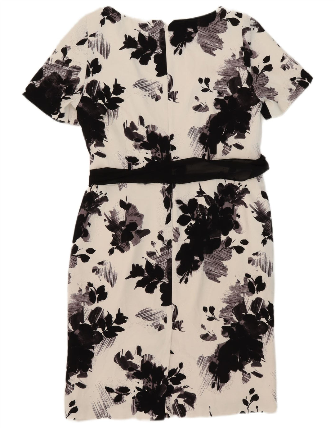 Abito tubino da donna Jacques Vert UK 14 Grande poliestere floreale bianco