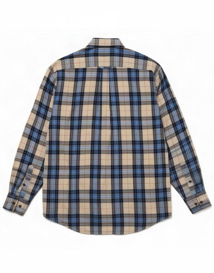 Camicia da uomo Izod in cotone scozzese blu medio