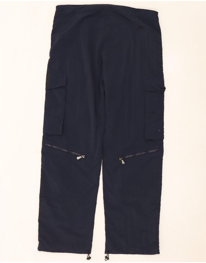 Pantaloni cargo dritti da uomo ADIDAS piccoli in nylon blu navy