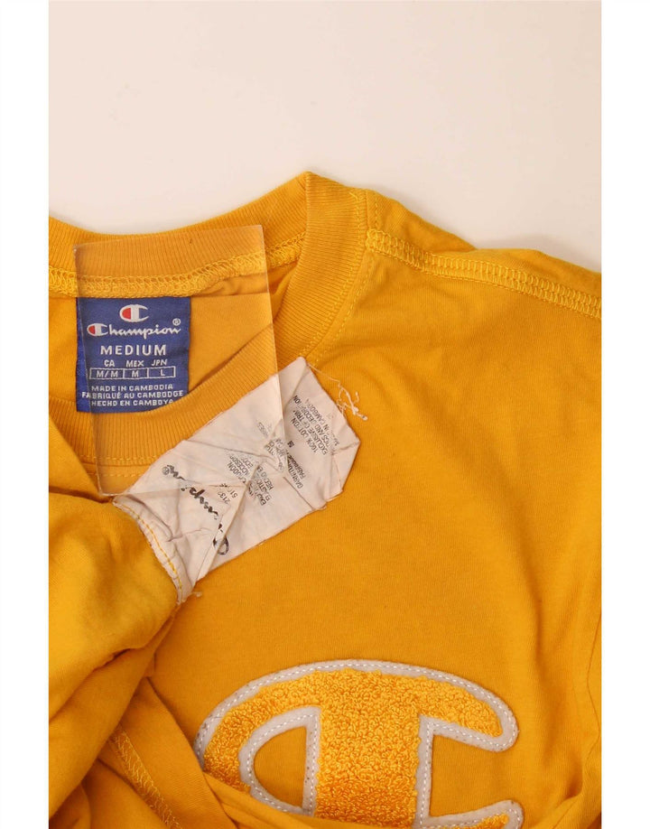 T-shirt grafica da uomo Champion Top in cotone giallo medio