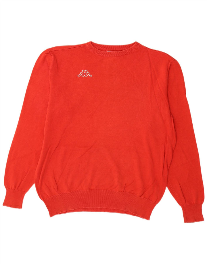 Maglione Kappa da uomo girocollo grande in cotone rosso